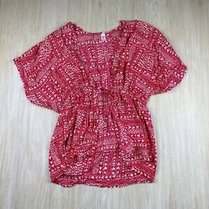 Victoria's Secret Beach Swim Cover Up Kimono Robe Red White Hearts Valentines